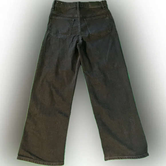 Madewell Slim Wide Leg Crop Jeans Black Size 27 - Picture 3 of 4